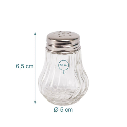 Salz- und Pfefferstreuer-Set, 10-teilig, geriffeltes Glas
