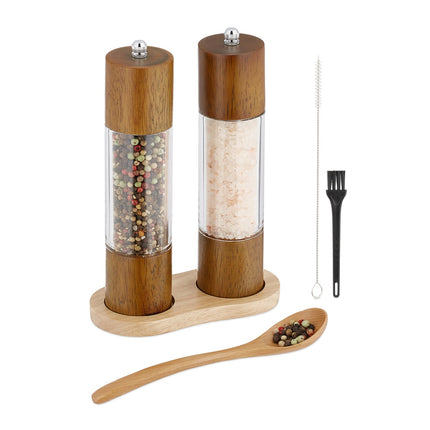 Salt and Pepper Mill Set with Ceramic Grinder