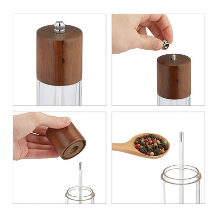 Salt and Pepper Mill Set with Ceramic Grinder