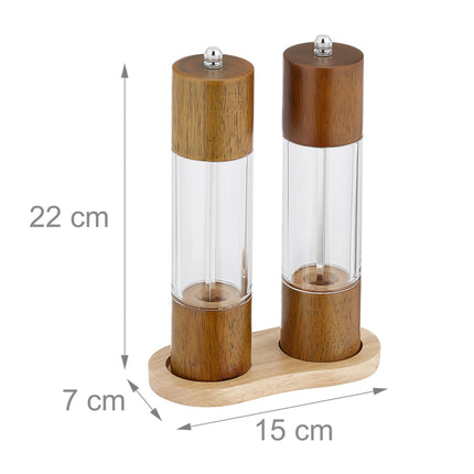 Salt and Pepper Mill Set with Ceramic Grinder