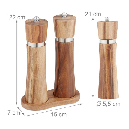 Salz- und Pfeffermühlen-Set mit Keramikmahlwerk