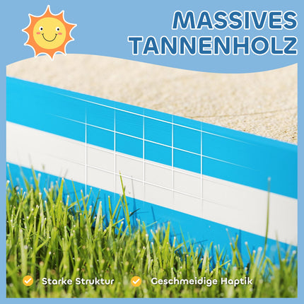 Holzsandkasten mit Sitzbank & Bodenplane, 133x108 cm