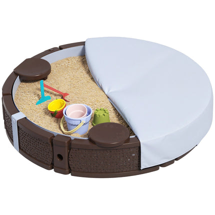 Sandbox with waterproof base and lid, for ages 1.5-5