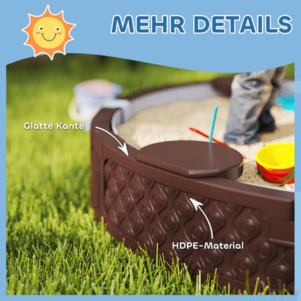 Sandbox with waterproof base and lid, for ages 1.5-5