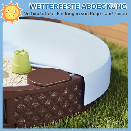 Sandbox with waterproof base and lid, for ages 1.5-5