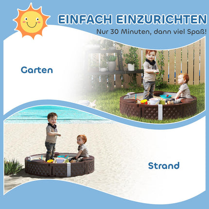Sandbox with waterproof base and lid, for ages 1.5-5