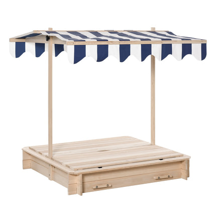 Holzsandkasten mit verstellbarem Dach für Kinder von 3-7 Jahren