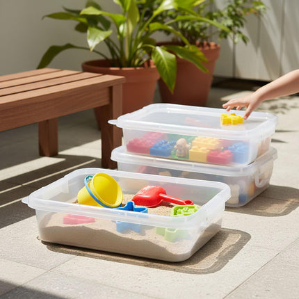 Sandkasten mit Deckel – 2-teiliges Sensorik-Spielset