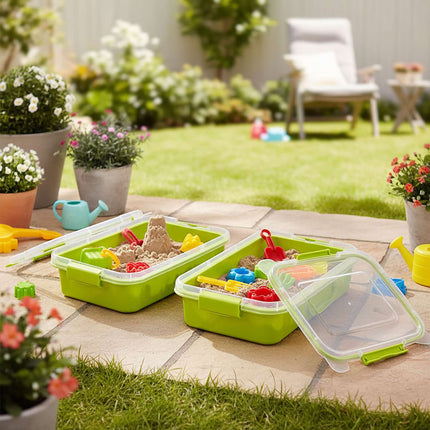 Sandkasten mit Deckel – 2-teiliges Sensorik-Spielset