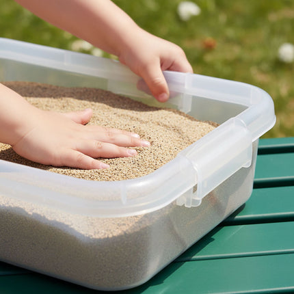 Sandkasten mit Deckel – 2-teiliges Sensorik-Spielset