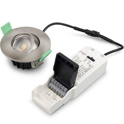 Sanna Dimmbares Einbaudownlight 3000K/4000K 520lm IP65 1er-Pack Gebürsteter Stahl
