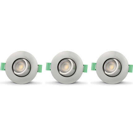 Sanna Dimmable Recessed downlight 3000K/4000K 520lm IP65 3-pack Brushed steel