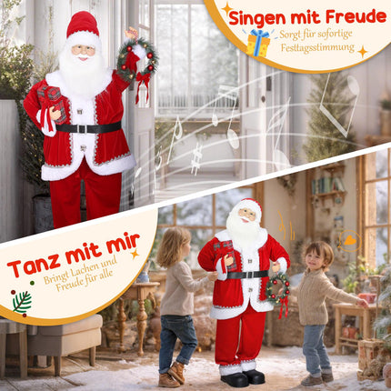 Weihnachtsmann-Dekoration, 120cm, Sound-aktiviert
