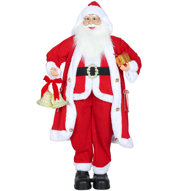 Santa Claus Figure 1.15m with Gift and Bell, Indoor Use