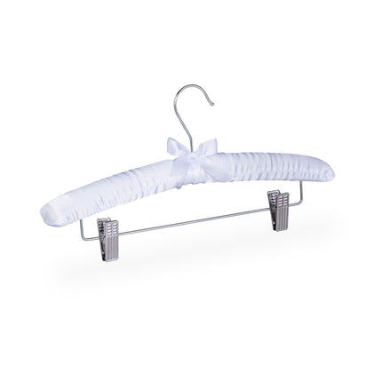 Satin hanger with clips