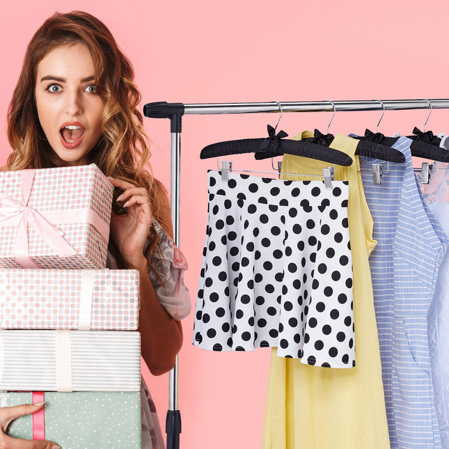 Satin hanger with clips