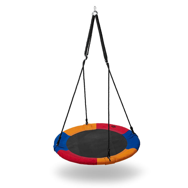 Teller-Schaukel, Blau-Rot-Orange, Outdoor-Spielgerät, 101 cm