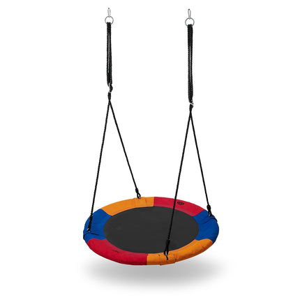 Teller-Schaukel, Blau-Rot-Orange, Outdoor-Spielgerät, 101 cm