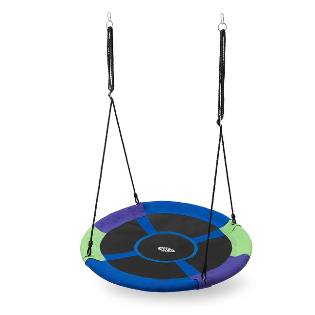 Teller-Schaukel, Grün-Blau, Outdoor-Spielzeug, 100 cm