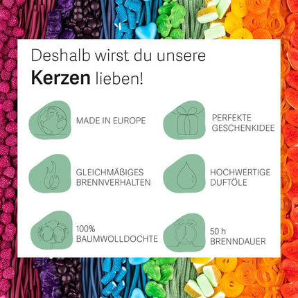 Duftkerze, 300g Glas, fruchtig-süße Aromen