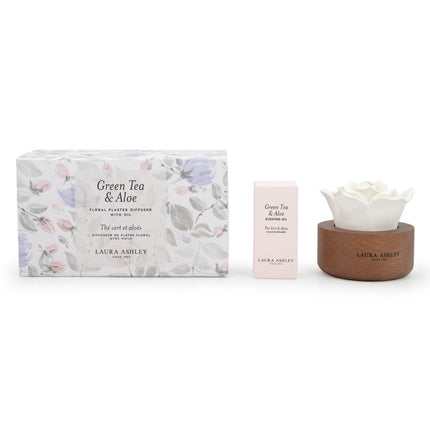 Scented Flower Diffuser with Ceramic and Wood, 30-Day Fragrance