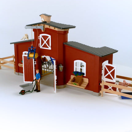 Schleich Farm World Playset Red Barn With Animals