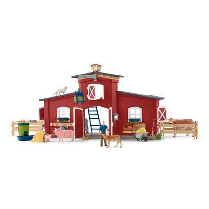 Schleich Farm World Playset Red Barn With Animals