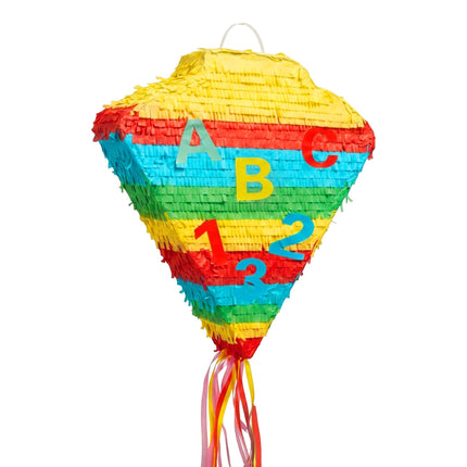 Schultüten-Piñata-Set – Schlagstock und Augenbinde inklusive