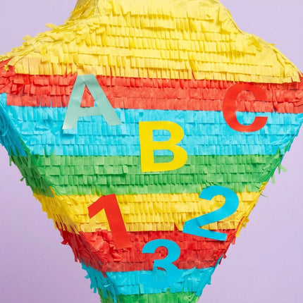 Schultüten-Piñata-Set – Schlagstock und Augenbinde inklusive