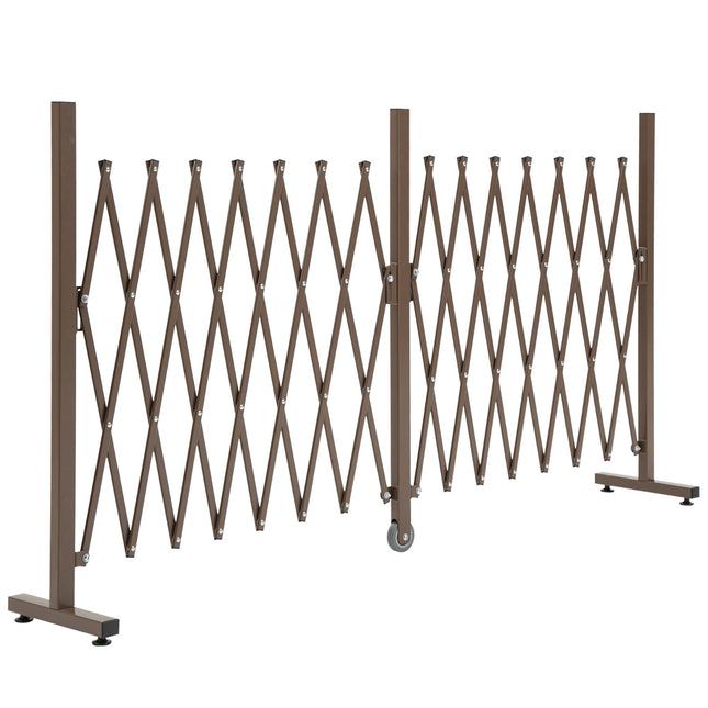 Ausziehbare Aluminium-Gartenbarriere, braun, 52-405 cm