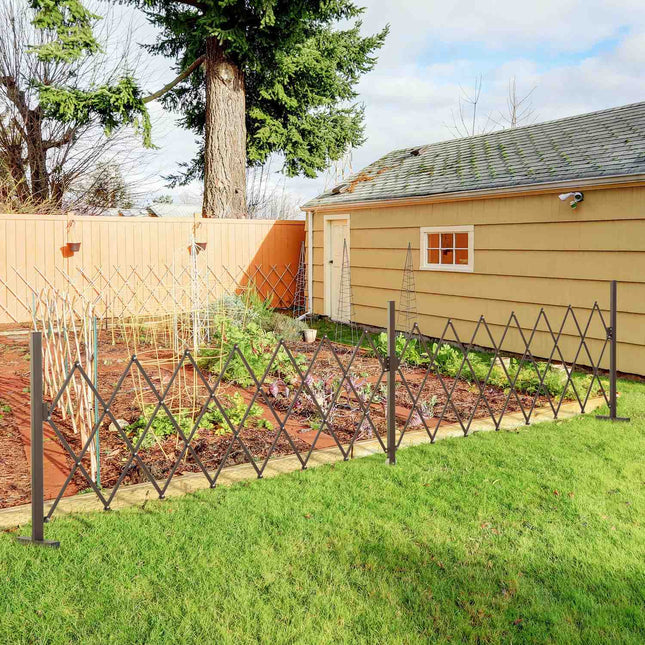Ausziehbare Aluminium-Gartenbarriere, braun, 52-405 cm