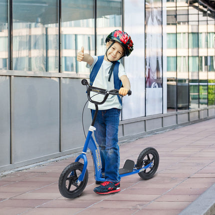 Trottinette pour enfant City Scooter 12 pouces avec frein arrière, hauteur réglable, acier et EVA, bleu, 120 x 52 x 80-88 cm