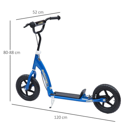 Trottinette pour enfant City Scooter 12 pouces avec frein arrière, hauteur réglable, acier et EVA, bleu, 120 x 52 x 80-88 cm