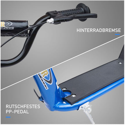 Trottinette pour enfant City Scooter 12 pouces avec frein arrière, hauteur réglable, acier et EVA, bleu, 120 x 52 x 80-88 cm