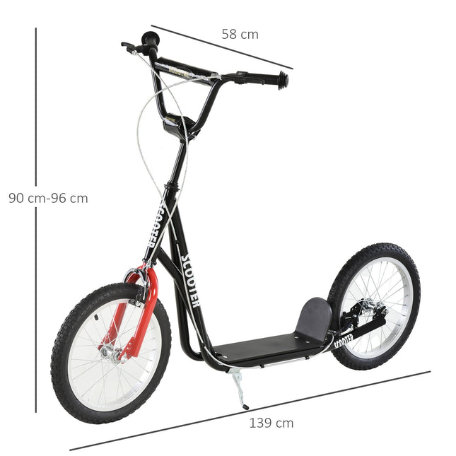 Kinderroller, Luftbereifung, Handbremse, blau