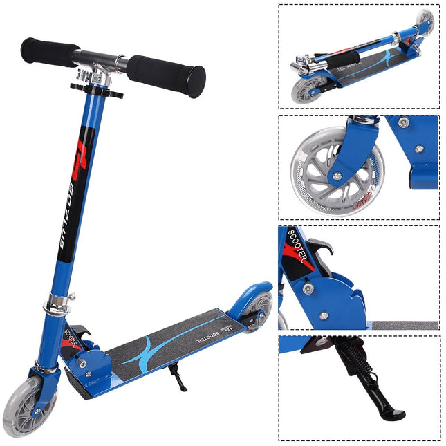 Scooter Roller Tretroller Kinderroller Cityroller faltbar bis 70KG-Blau