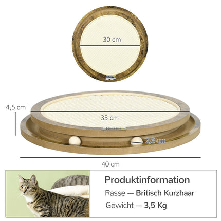 Katzenkratzbrett mit doppelter Ebene und Spielball