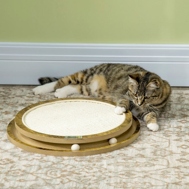 Katzenkratzbrett mit doppelter Ebene und Spielball