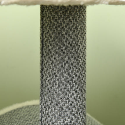 Cat tree with sisal scratching post, play ball and beds, gray