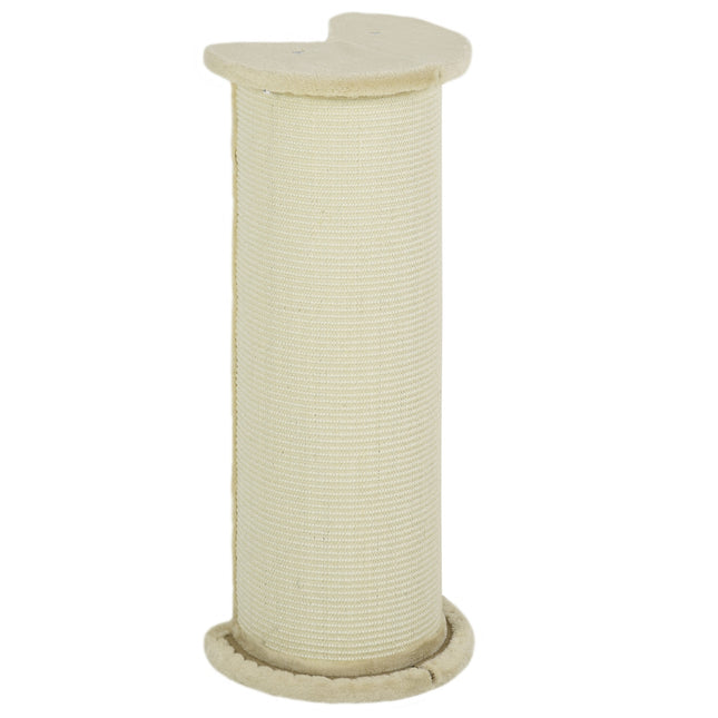 Cat scratching post, 85 cm, sisal rope, plush cream