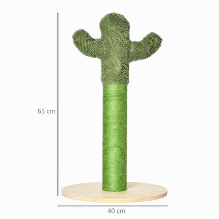 Katzenkratzbaum, Kakteen-Design, Kiefer & Sisal, 65 cm