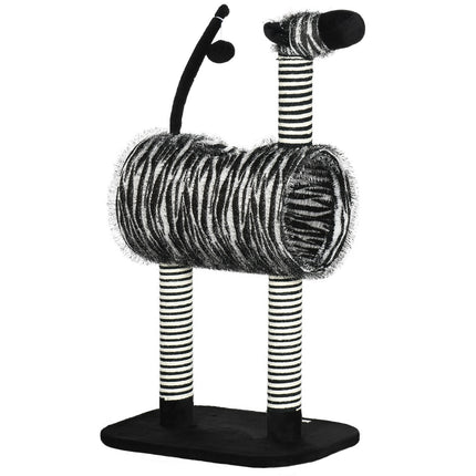 Cat tree with scratching post and tunnel, Zebra Design