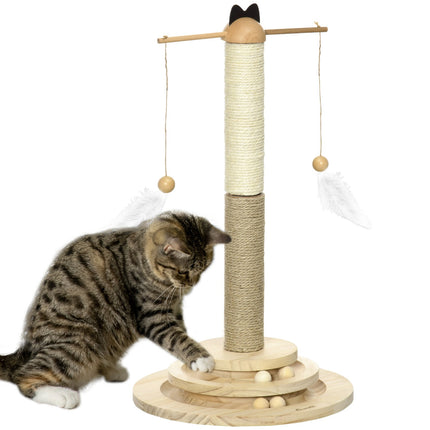 Cat climbing tree with scratching board & toy ball, 56 cm