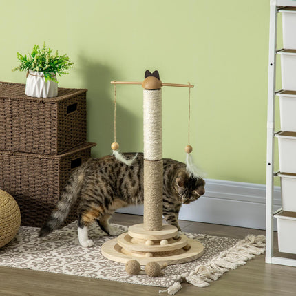 Cat climbing tree with scratching board & toy ball, 56 cm