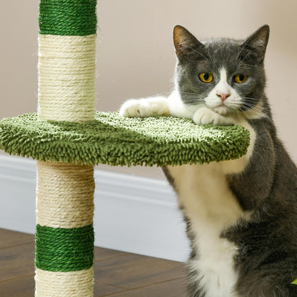 Krabpaal Klein 64 Cm Ronde Krabpaal Met Liggedeelte & Speelgoedbal, Voor Katten Tot 4 Kg, Sisal, Wit/Groen