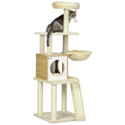 Katzenkratzbaum mit Höhle, Spielball, Sisalplattformen