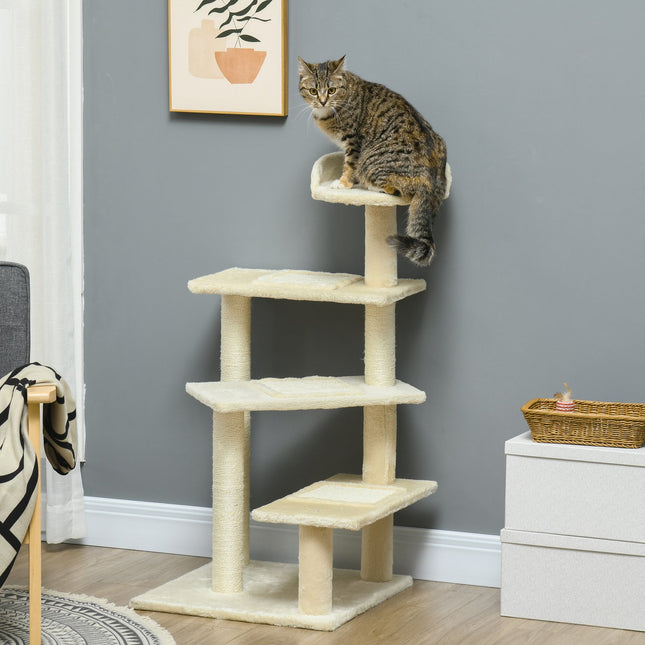 Katzenkratzbaum, Sisalstämme, beige, 50x50x100 cm
