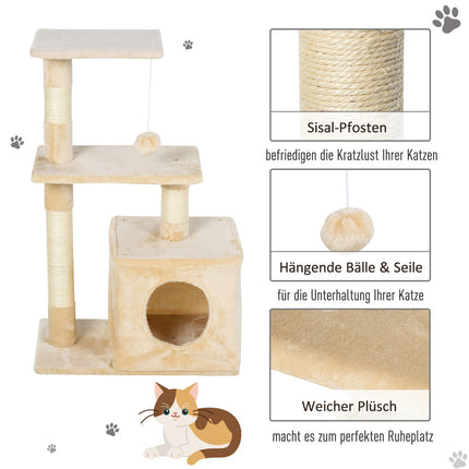 Sisal Cat scratching post, soft plush, stable, 50x30x80 cm