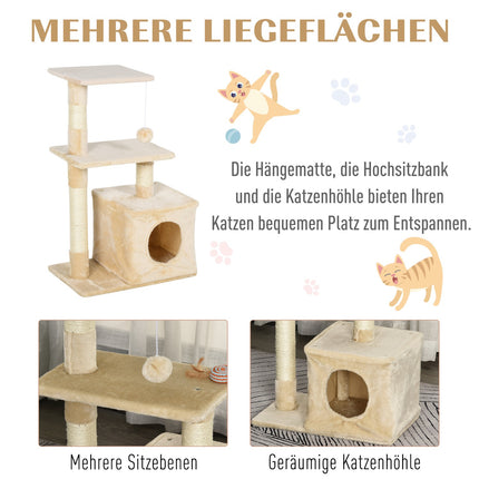 Sisal Cat scratching post, soft plush, stable, 50x30x80 cm