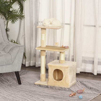 Sisal Cat scratching post, soft plush, stable, 50x30x80 cm